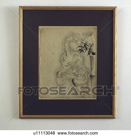 Close up of framed Chinese drawing View Large Photo Image Stock Photo - Close up of framed Chinese drawing. Fotosearch