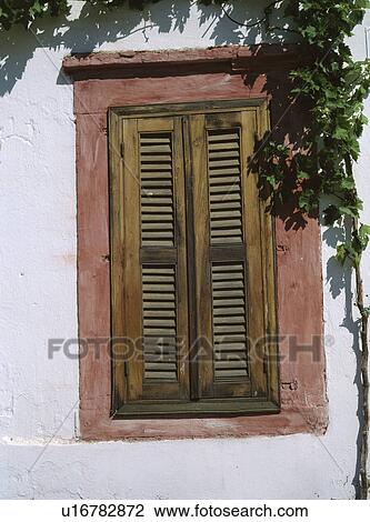 Close up of old wooden shutters on Turkish house View Large Photo Image Stock Image - Close up of old wooden shutters on Turkish house. Fotosearch