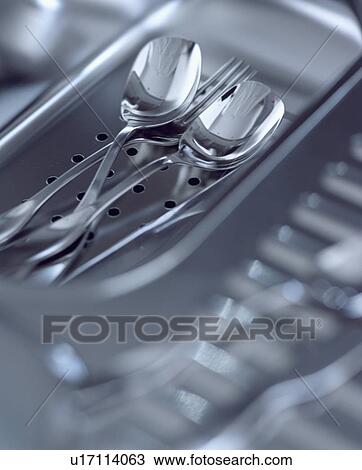 Close-up of stainless steel cutlery View Large Photo Image Stock Image - Close-up of stainless steel cutlery. Fotosearch