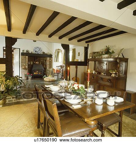 Stock Image - crockery, interior, traditional, diningrooms, settings. Fotosearch
