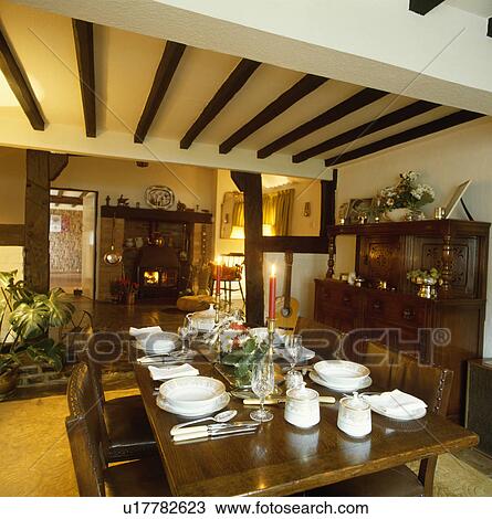 Stock Image - crockery, interior, traditional, diningrooms, cutlery. Fotosearch