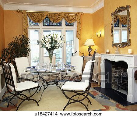 curtains, chair, cornices, cornice, chairs, dining View Large Photo Image Picture - curtains, chair, cornices, cornice, chairs, dining. Fotosearch