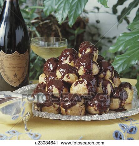dessert, pudding, chocolate, profiterole, food View Large Photo Image Stock Image - dessert, pudding, chocolate, profiterole, food. Fotosearch