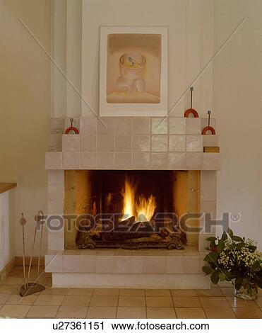 Fireplace in modern living room View Large Photo Image Stock Image - Fireplace in modern living room. Fotosearch
