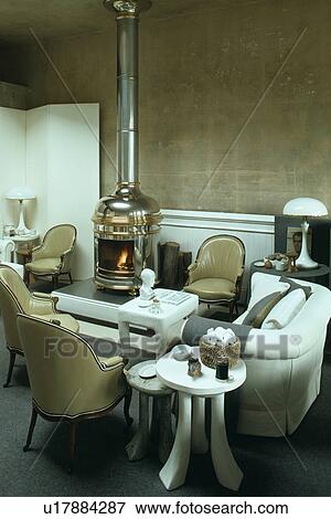 Stock Photo - Leather sofas in modern living room. Fotosearch