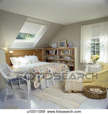 Lovely Light Room Under The Eaves With Painted Floor And Velux