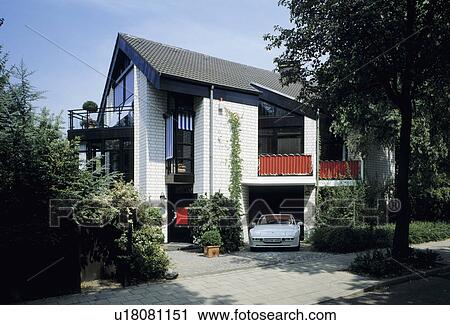 Modern black+white house in the country View Large Photo Image Stock Image - Modern black+white house in the country. Fotosearch
