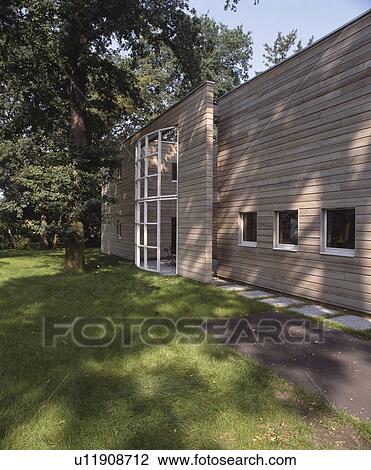 Modern wooden house in the country View Large Photo Image Stock Image - Modern wooden house in the country. Fotosearch
