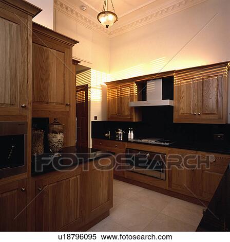 Stock Photography - neutral, interior, town, modern, wooden, kitchens. Fotosearch