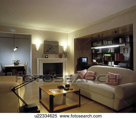 Open-Plan Living with Office and Dining Areas. View Large Photo Image Stock Photography - Open-Plan Living with Office and Dining Areas.. Fotosearch