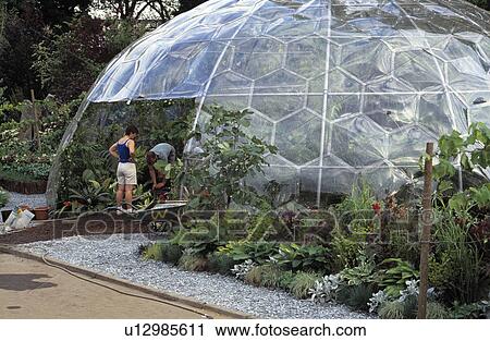 Stock Image - Poly dome at Chelsea Flower Show. Fotosearch