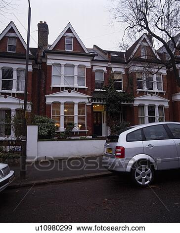 Stock Photo - Semi-detached traditional Edwardian town house. Fotosearch