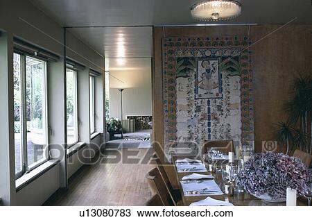Stock Image - settings, interior, architectural, diningrooms, furniture. Fotosearch