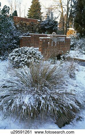 Snow in country garden in winter View Large Photo Image Stock Image - Snow in country garden in winter. Fotosearch