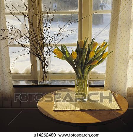 Still-life of yellow tulips in vase View Large Photo Image Stock Image - Still-life of yellow tulips in vase. Fotosearch