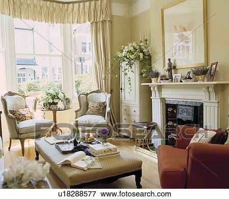 Traditional cream town living room View Large Photo Image Stock Photo - Traditional cream town living room. Fotosearch
