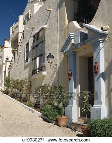 Stock Image - Traditional Spanish village houses. Fotosearch