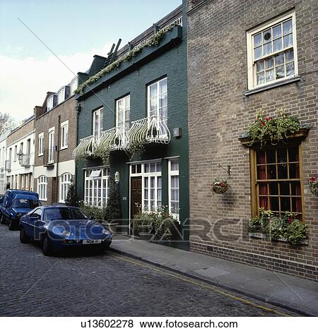 Stock Photo - Traditional terraced mews houses in London. Fotosearch