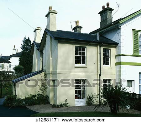 White Victorian end-of-terrace house  View Large Photo Image Stock Image - White Victorian end-of-terrace house . Fotosearch