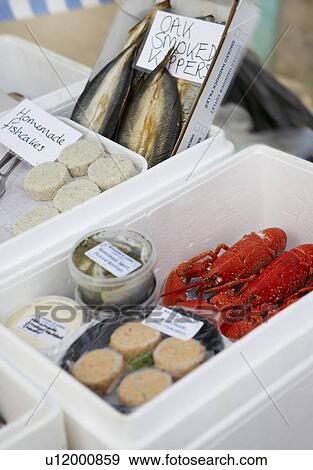 Fish Market Stall View Large Photo Image Stock Photo - Fish Market Stall. Fotosearch