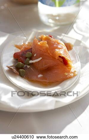 Smoked Salmon and Capers View Large Photo Image Stock Image - Smoked Salmon and Capers. Fotosearch