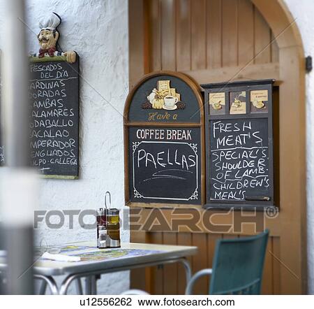 Stock Image - Spanish Menu Board. Fotosearch