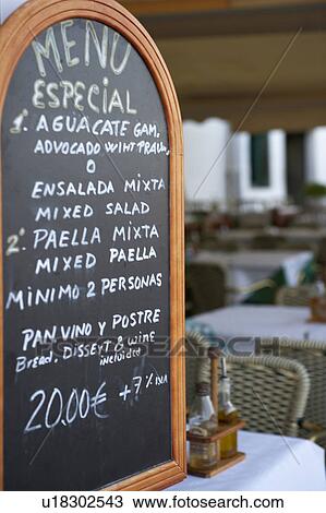 Stock Image - Spanish Specials Menu Board. Fotosearch