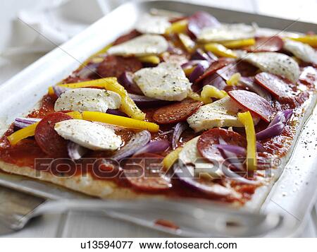Uncooked Pizza View Large Photo Image Stock Photo - Uncooked Pizza. Fotosearch