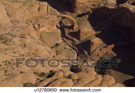 Stock Image -  aerial plane lake powell area tan desert famous. Fotosearch