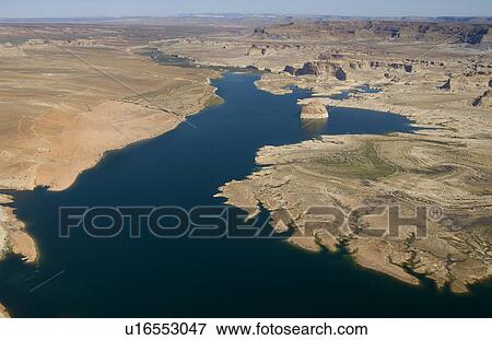 aerial plane lake powell area tan desert View Large Photo Image Stock Photo - aerial plane lake powell area tan desert . Fotosearch