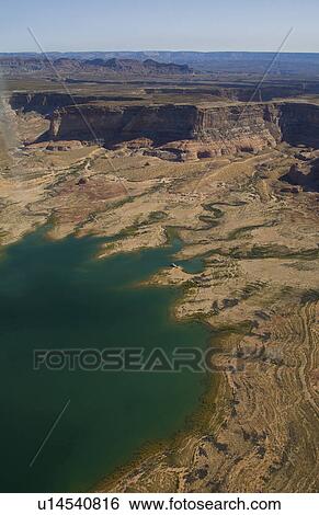 aerial plane lake powell area tan desert View Large Photo Image Stock Photograph - aerial plane lake powell area tan desert . Fotosearch