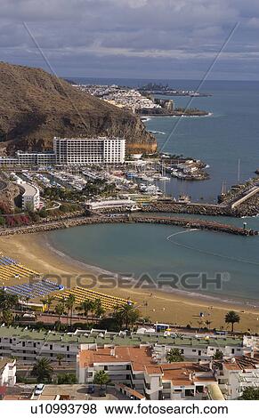 Stock Photo -  aerial shot beautiful very developed cove puerto rico. Fotosearch