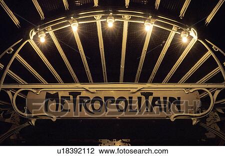 Stock Image -  art paris metro eingang von hector guimard style. Fotosearch