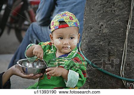 Stock Image -  baby food people child border person children. Fotosearch