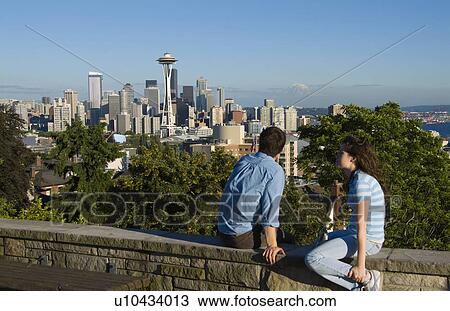 Stock Image -  background couple beauty beautiful skyline space. Fotosearch