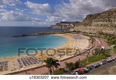 Stock Photo -  beach beautiful scene cove amadores port mogan. Fotosearch