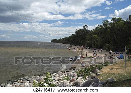 Stock Photo -  beach lake winnipeg manitoba canada vacation. Fotosearch