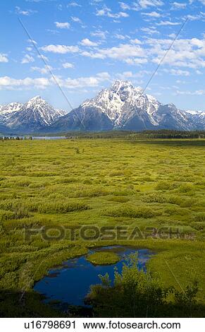 Stock Image -  beauty beautiful grand tetons mountain range . Fotosearch
