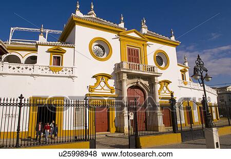 Stock Photo -  beauty colorful plaza de toros la maestranza . Fotosearch