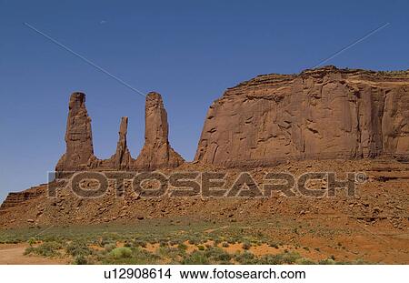 Picture -  beauty monument valley utah mittens desert . Fotosearch