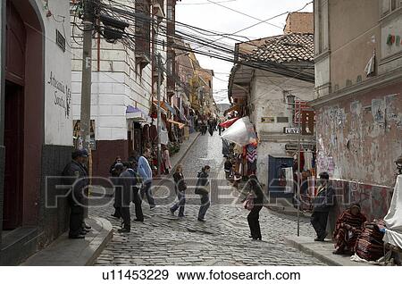 Stock Photo -  bolivia street scene la paz america south latin. Fotosearch