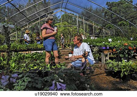 Stock Image -  business couple shopping retail nursery white. Fotosearch