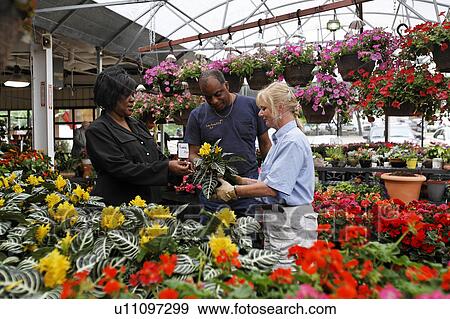 Stock Photo -  business couple shopping retail nursery african. Fotosearch
