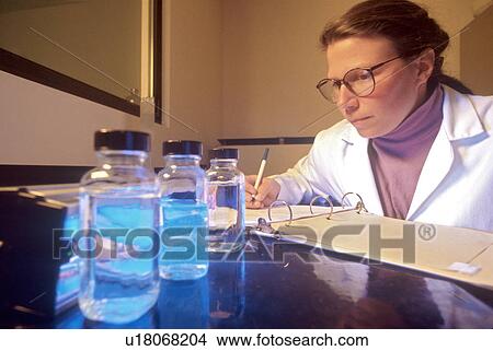 business woman computer water technology testing View Large Photo Image Picture - business woman computer water technology testing . Fotosearch