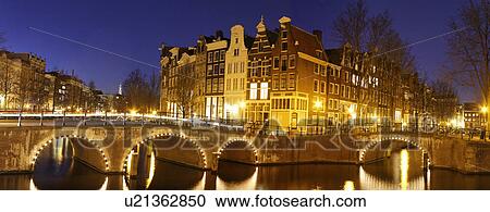 canal bridges night amsterdam bridge building View Large Photo Image Stock Image - canal bridges night amsterdam bridge building. Fotosearch