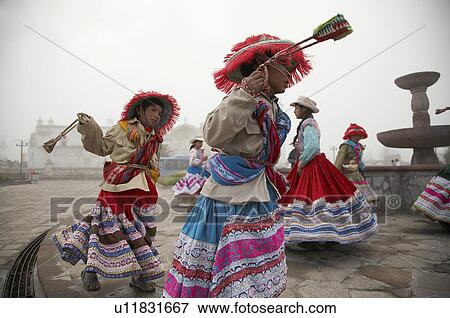 Stock Photo -  children peru in costume dancing yanque colca. Fotosearch