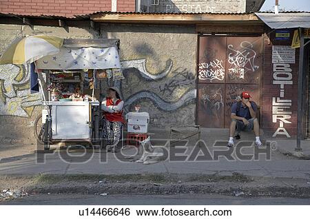 Stock Photograph -  chile street scene slums santiago . Fotosearch