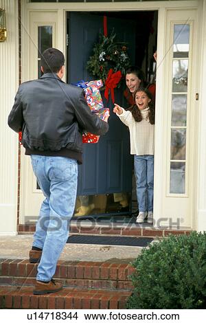 christmas family child home 10-12 years, 30-35 View Large Photo Image Picture - christmas family child home 10-12 years, 30-35. Fotosearch