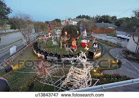 Stock Photo -  christmas richardson texas lights mr occhiuzzos. Fotosearch