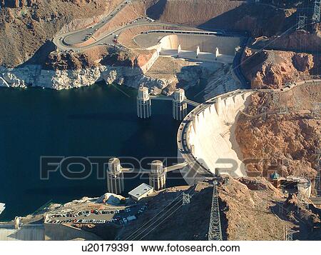 Stock Image -  construction aerial view arizona black canyon. Fotosearch